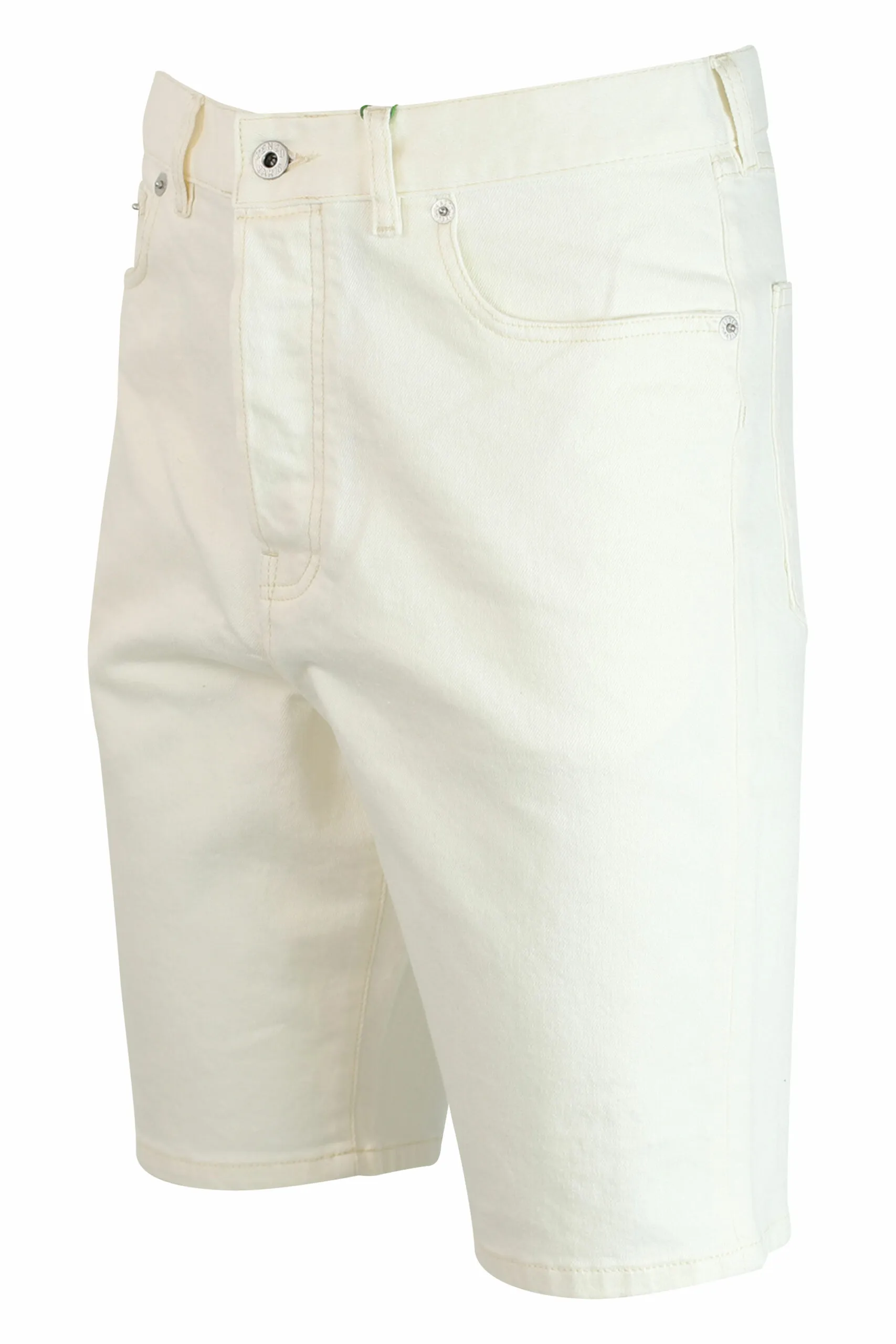 Pantalón vaquero blanco corto con minilogo