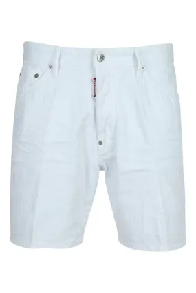 Pantalón vaquero blanco corto marine short