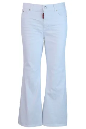 Pantalón vaquero blanco Super flare cropped