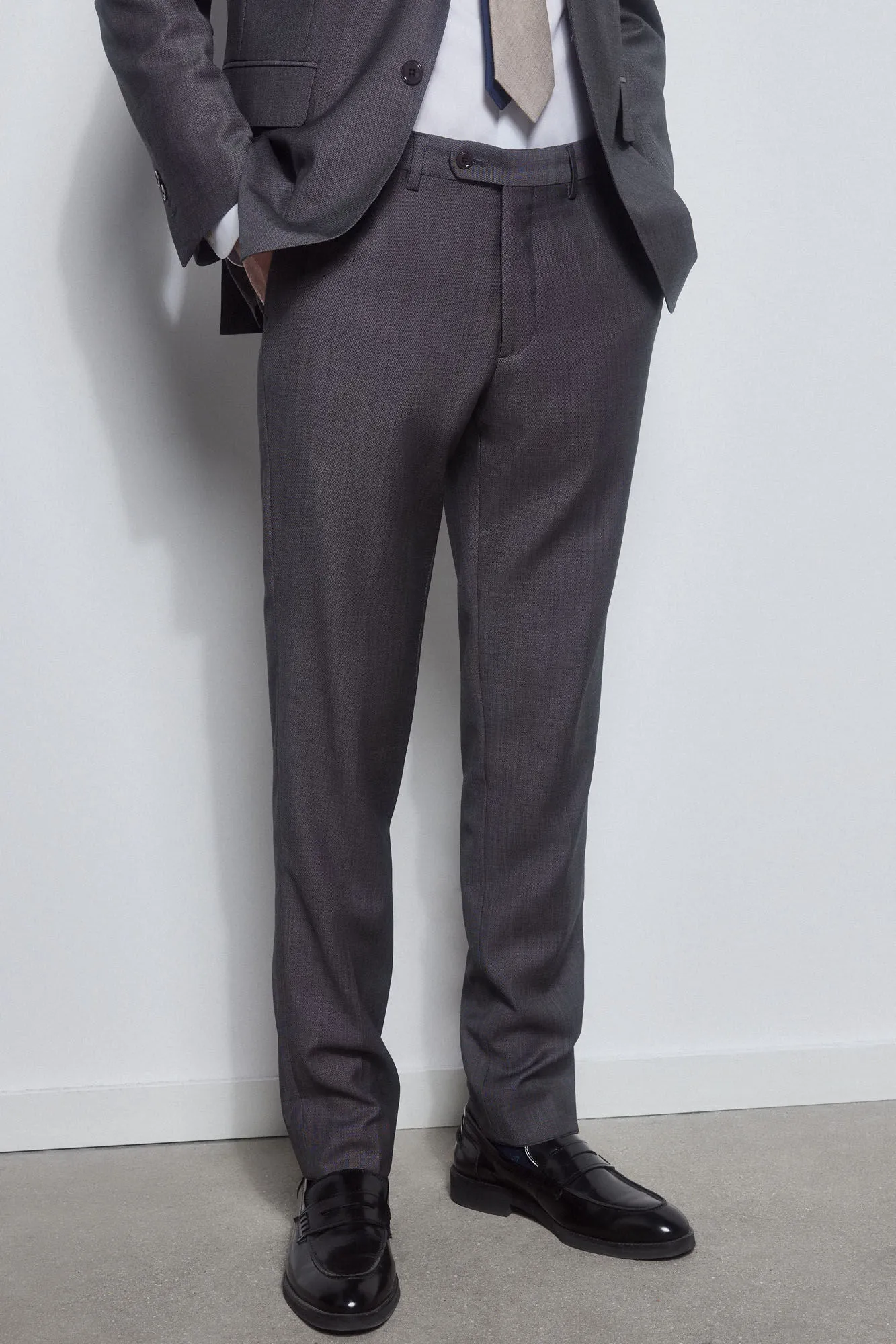 Pedro del Hierro Pantalón gris bi-stretch slim