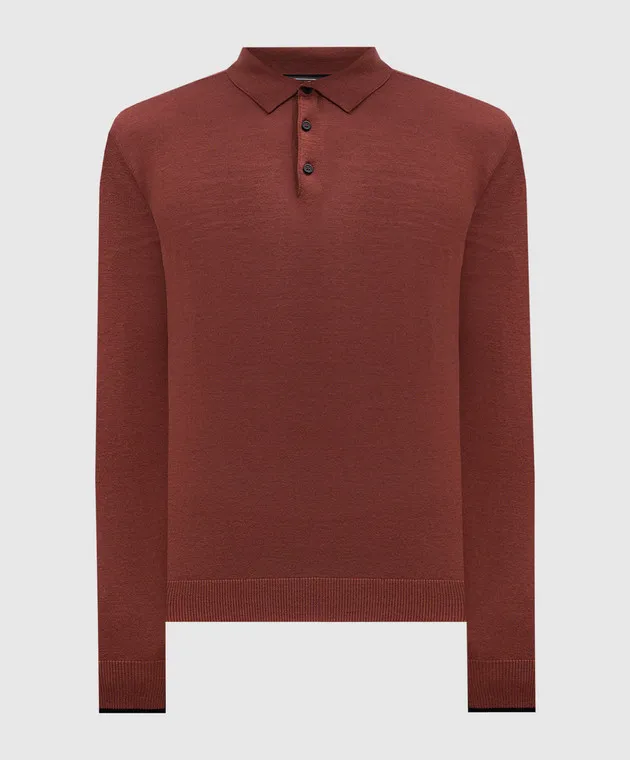 Peserico Red polo shirt made of wool