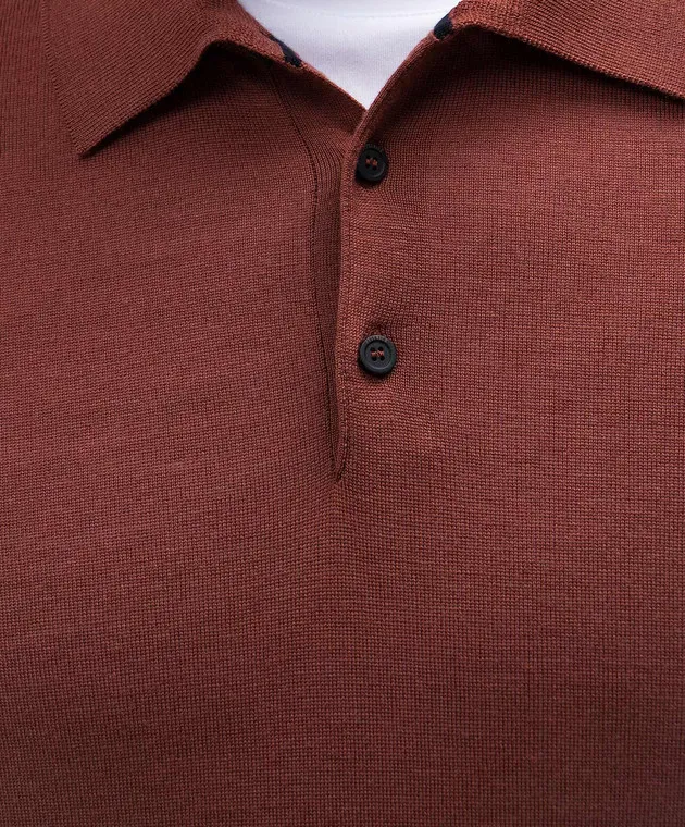 Peserico Red polo shirt made of wool