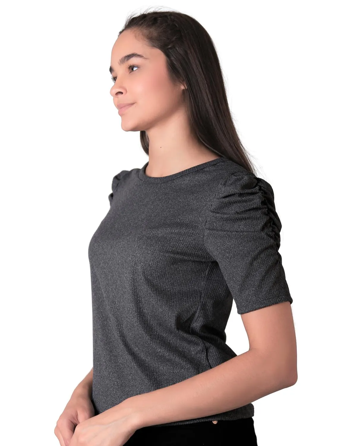 Playera Mujer Básico Camiseta Gris Stfashion 50004293