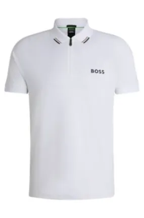 Polo BOSS x Matteo Berrettini con rayas estilo palomitas de maíz