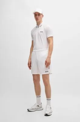 Polo BOSS x Matteo Berrettini con rayas estilo palomitas de maíz