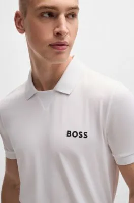 Polo BOSS x Matteo Berrettini slim fit con aplique en forma de pico 