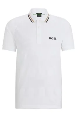 Polo BOSS x Matteo Berrettini slim fit en punto de jacquard técnico