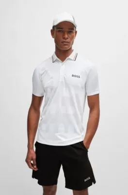 Polo BOSS x Matteo Berrettini slim fit en punto de jacquard técnico