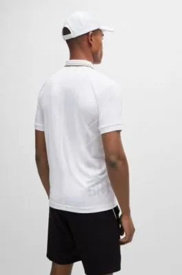 Polo BOSS x Matteo Berrettini slim fit en punto de jacquard técnico