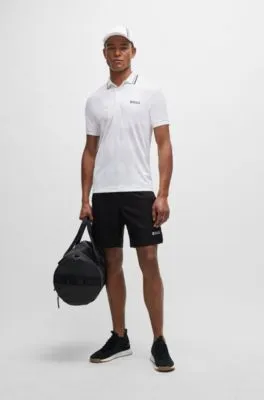 Polo BOSS x Matteo Berrettini slim fit en punto de jacquard técnico