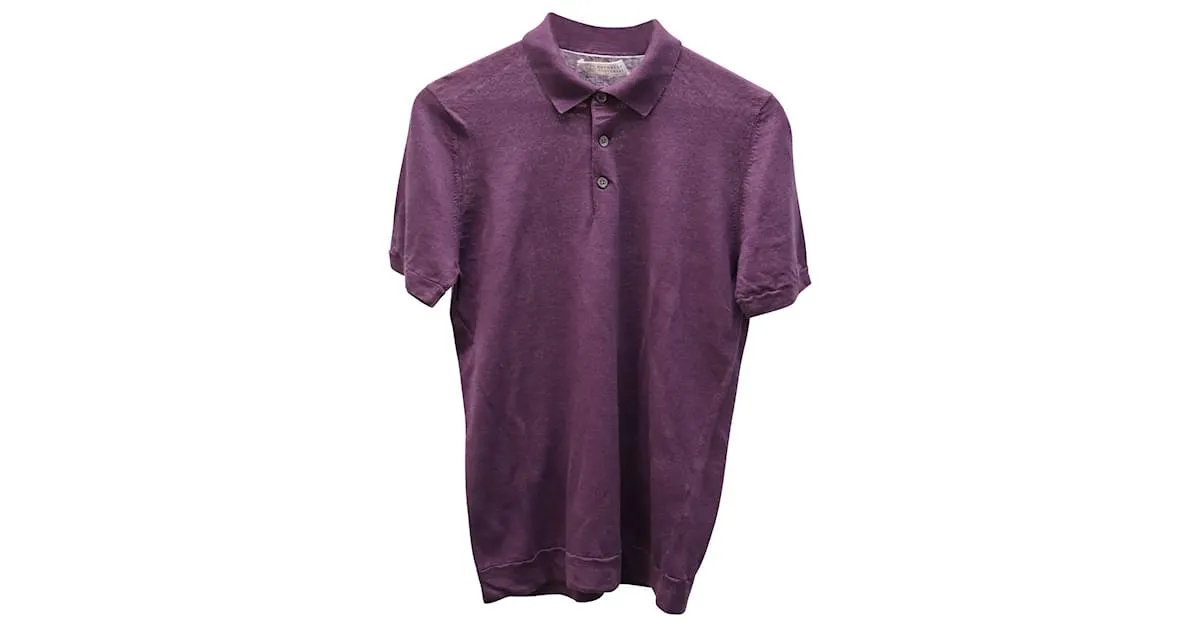 Polo Brunello Cucinelli de algodón violeta Púrpura 