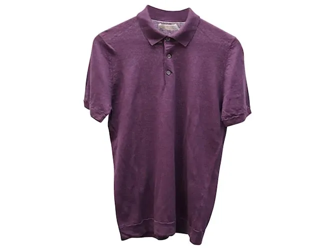 Polo Brunello Cucinelli de algodón violeta Púrpura 