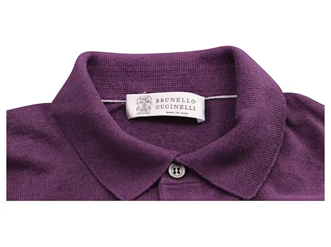 Polo Brunello Cucinelli de algodón violeta Púrpura 