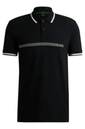 Polo de algodón con rayas y logo