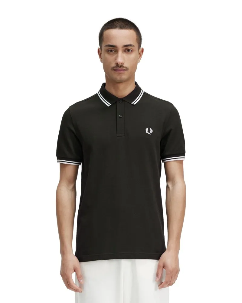 POLO FRED PERRY VERDE TWIN TIPPED SHIRT T50