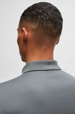 Polo slim fit de algodón interlock con ribetes en contraste