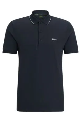 Polo slim fit en piqué de algodón con logo tonal