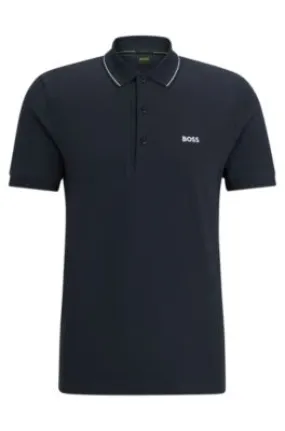 Polo slim fit en piqué de algodón con logo tonal