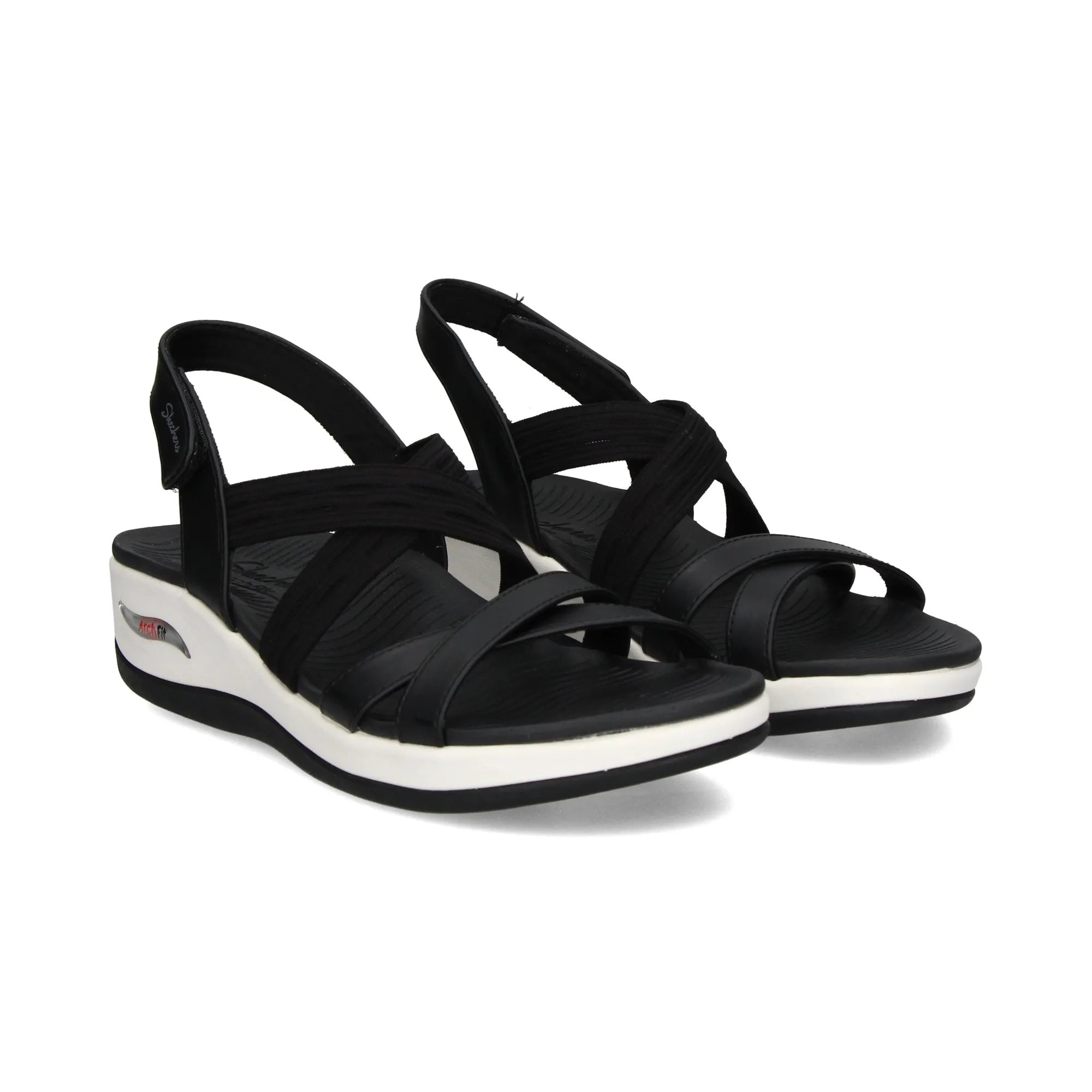 SKECHERS Sandalias cuña de Mujer BLK