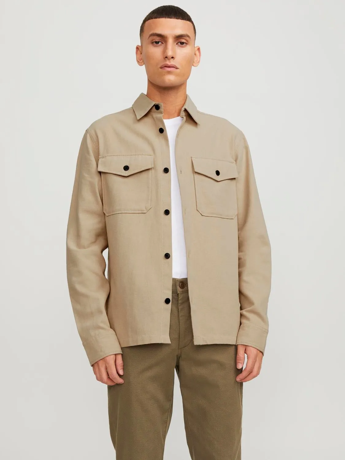 Sobrecamisa Corte comfort | Beige | Jack & Jones®