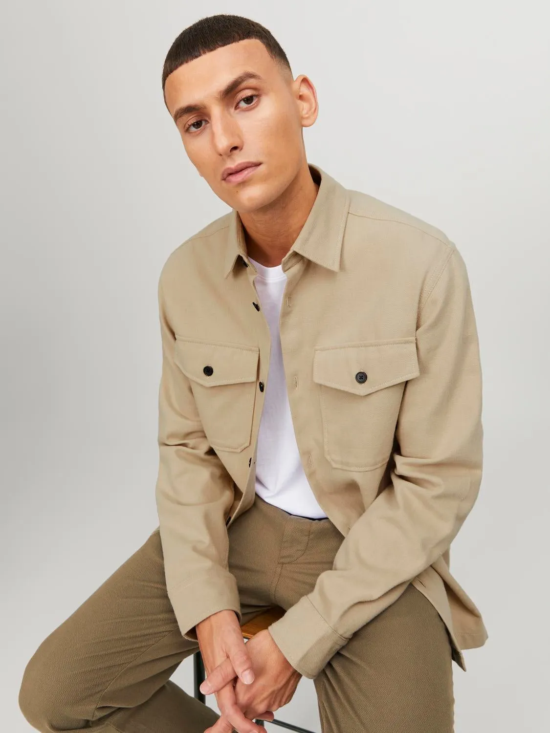 Sobrecamisa Corte comfort | Beige | Jack & Jones®