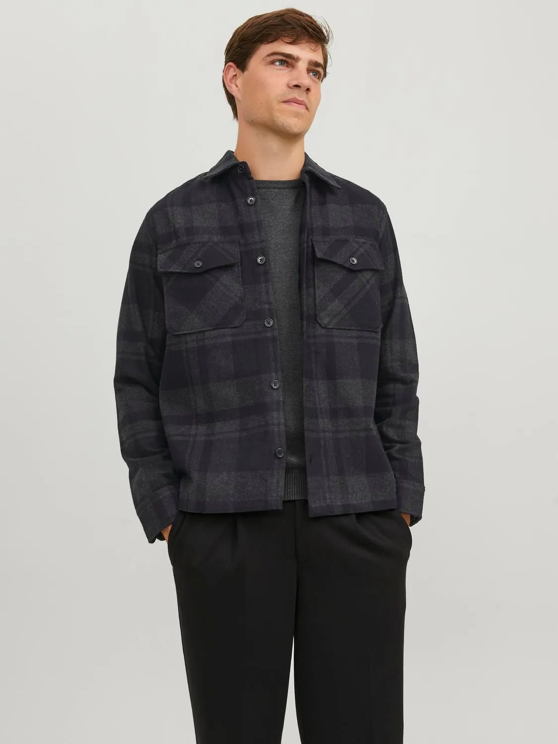 Sobrecamisa Corte comfort | Gris oscuro | Jack & Jones®