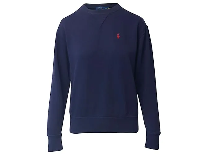 Sudadera de algodón azul marino con logo bordado de Polo Ralph Lauren 