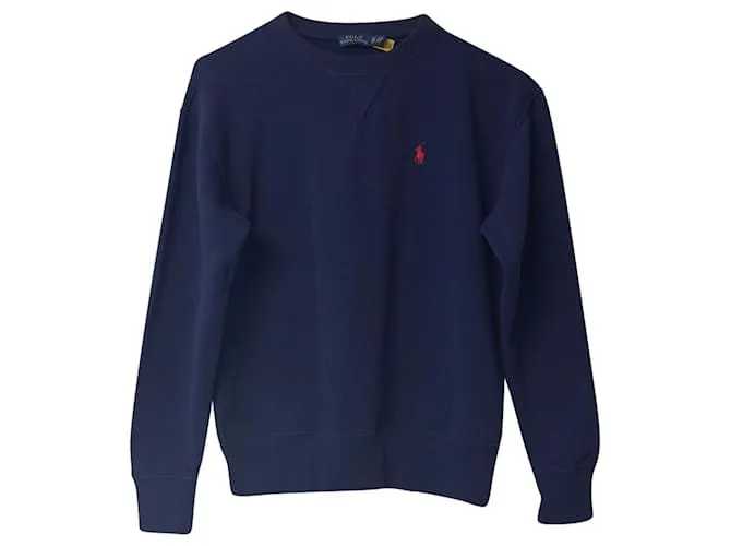 Sudadera de algodón azul marino con logo bordado de Polo Ralph Lauren 