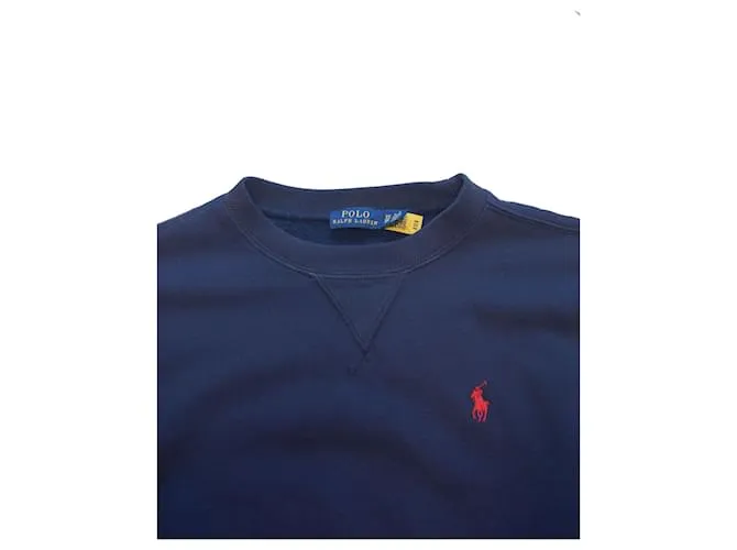 Sudadera de algodón azul marino con logo bordado de Polo Ralph Lauren 