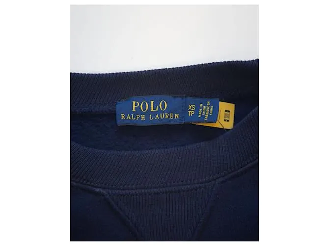 Sudadera de algodón azul marino con logo bordado de Polo Ralph Lauren 