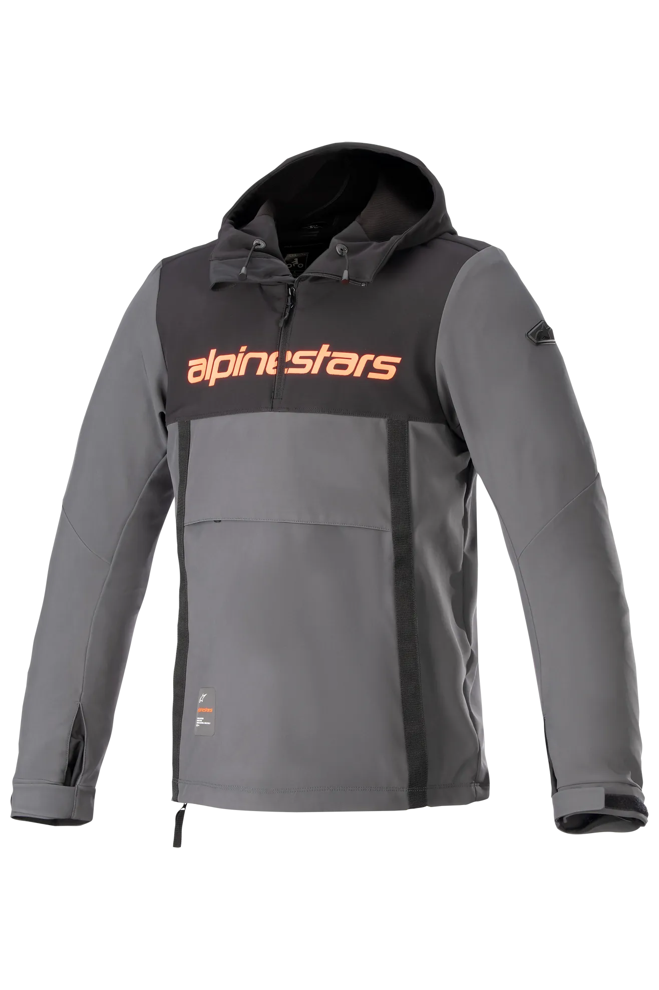 Sudadera de Moto Alpinestars Sherpa Negro-Gris-Rojo Fluo