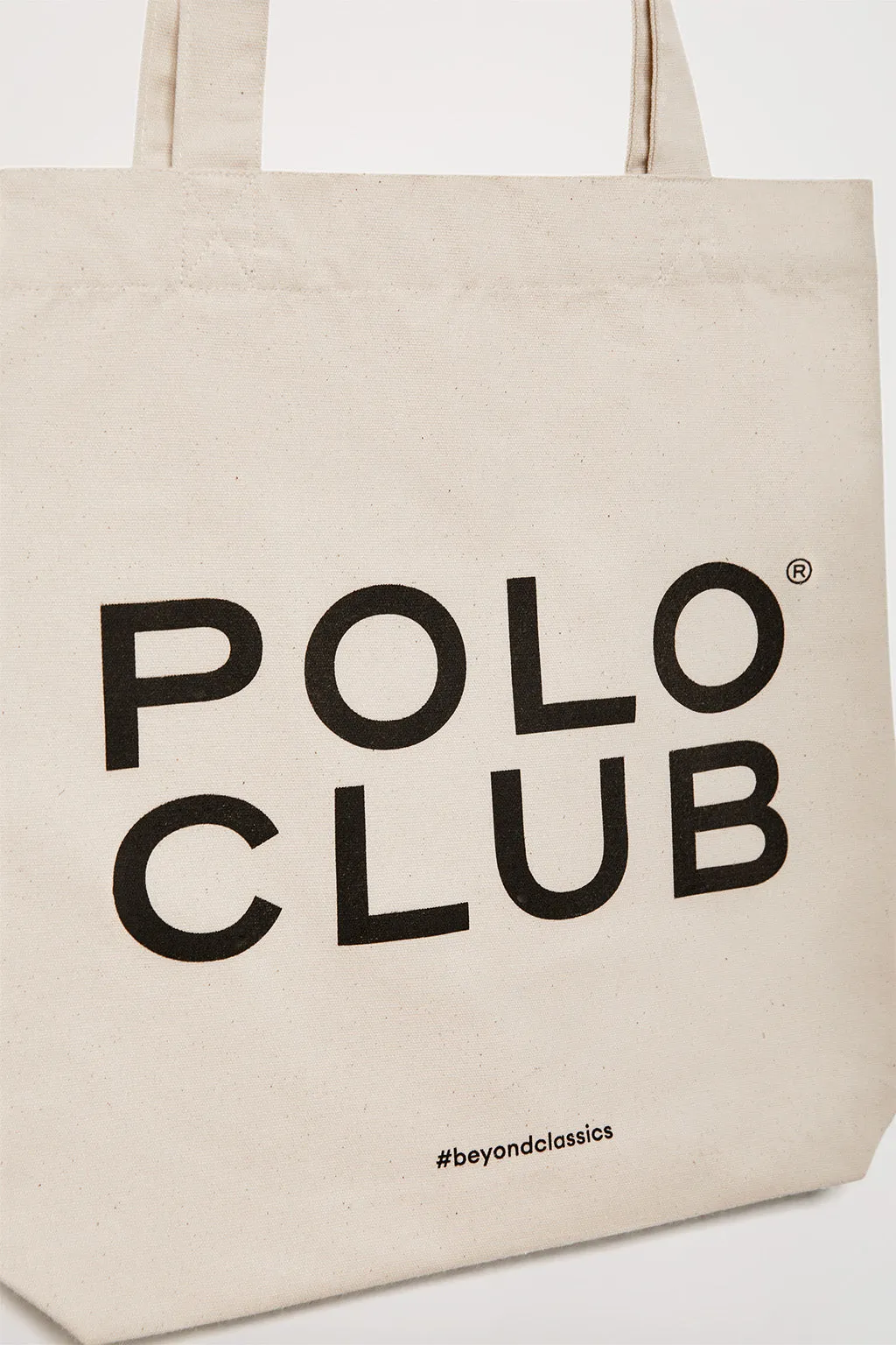 Tote bag beige con logo Polo Club