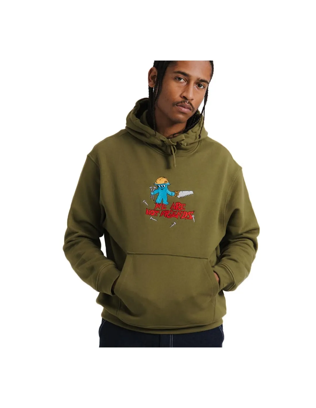 WE ARE NOT FRIENDS CUTE WORKER HOODIE