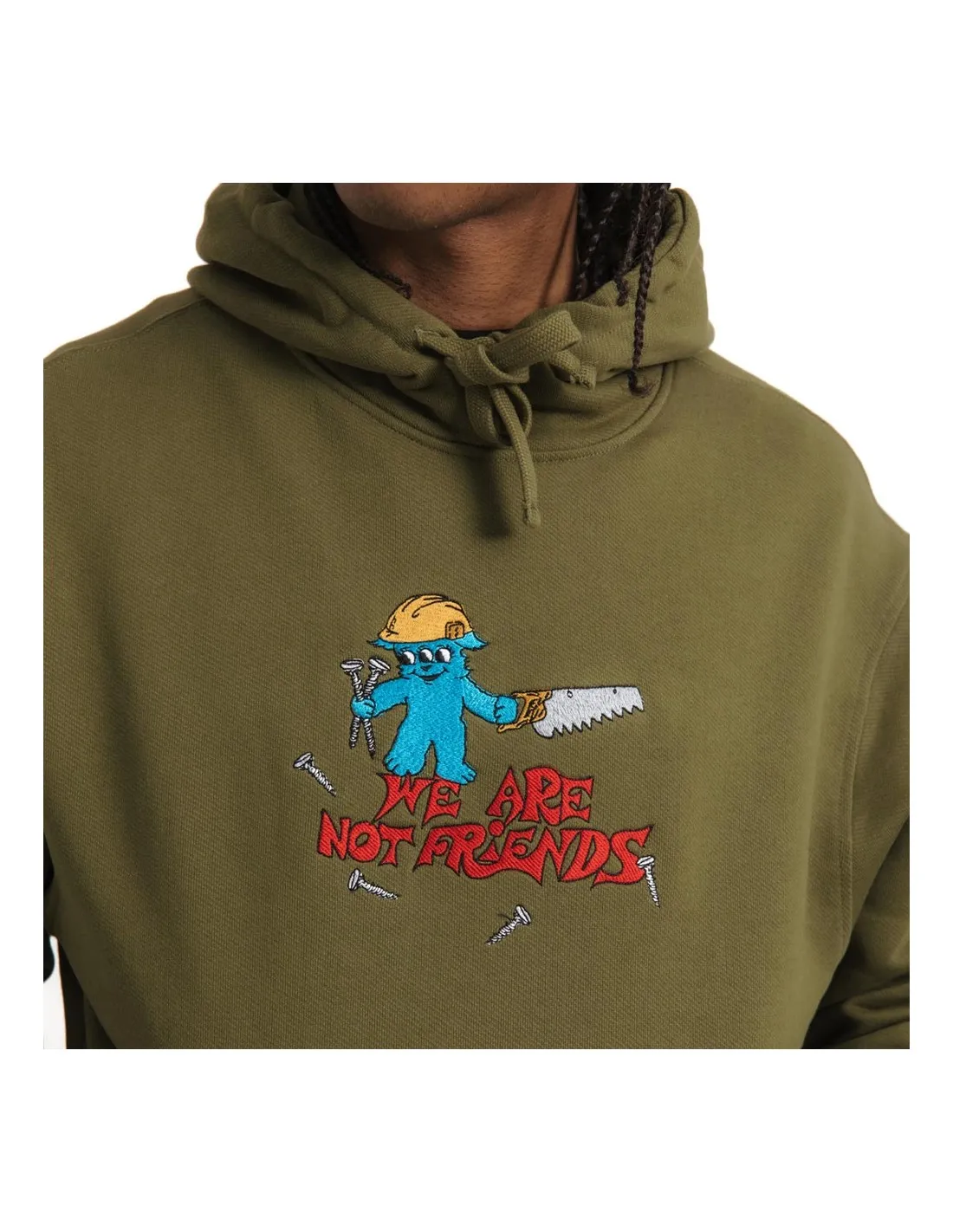 WE ARE NOT FRIENDS CUTE WORKER HOODIE