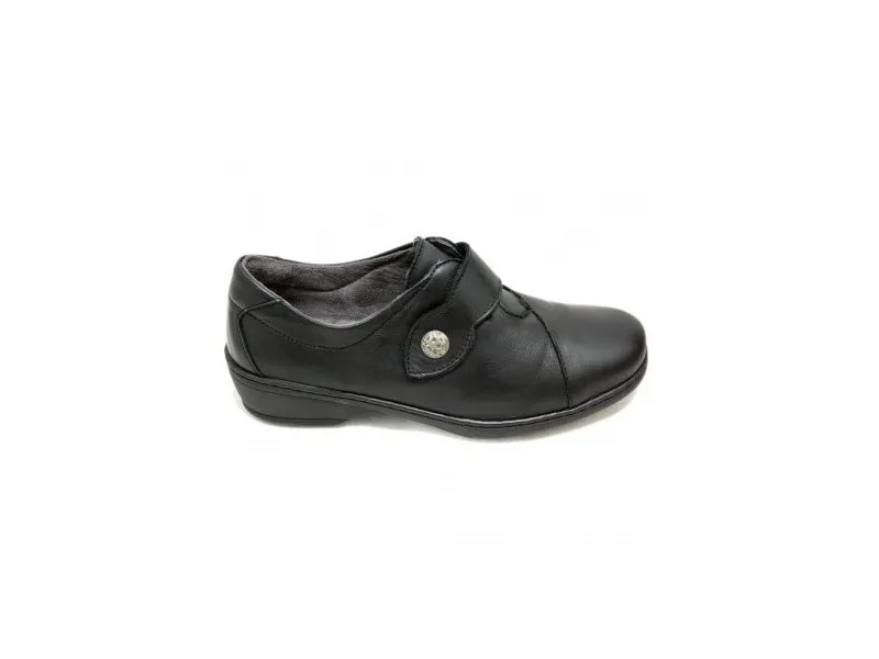 ZAPATO CON VELCRO DE ANCHO ESPECIAL 0961 NOTTON EN COLOR NEGRO